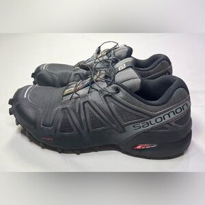 Salomon Men's Gray Speedcross 4 Lace Up Trail Shoes Size 8.5 Excellent Condition